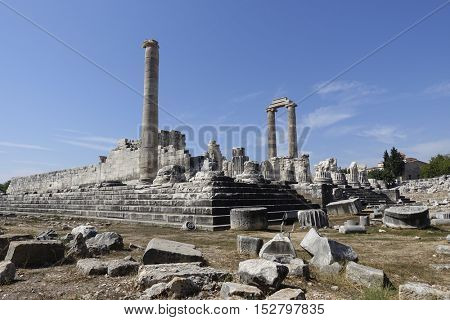View of Temple of Apollo in antique city of Didyma / Turkey