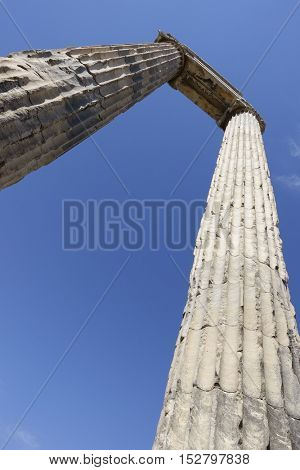 View of Temple of Apollo in antique city of Didyma / Turkey