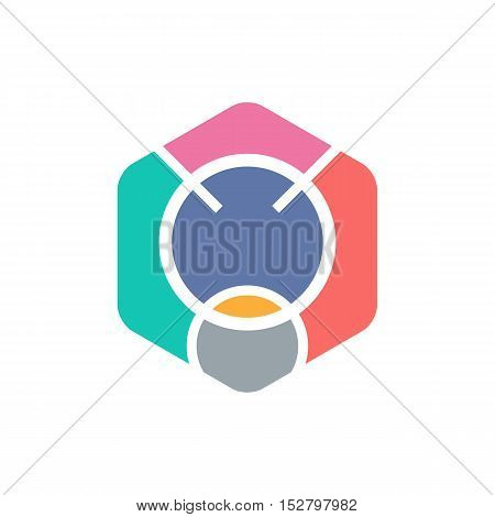 Abstract Hexagonal Networks Symbol. Creative Vector Design