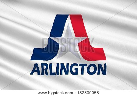 Flag of Arlington in Texas state USA. 3D illustration