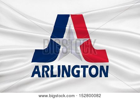 Flag of Arlington in Texas state USA. 3D illustration
