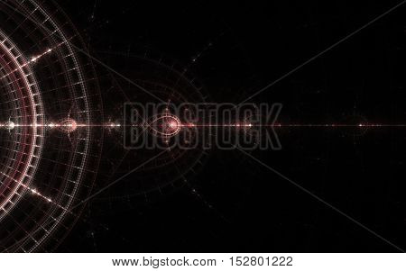 fractal laser fractal pattern abstract laser beam departing from the hemispherebeam