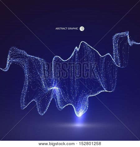Dot pattern composed of mesh over blue,Technological sense of abstract graphics