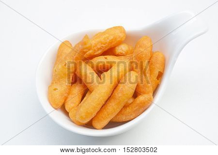 deep-fried dough stick (Patongko) in a dish
