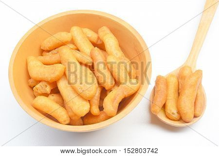 deep-fried dough stick (Patongko) in a dish