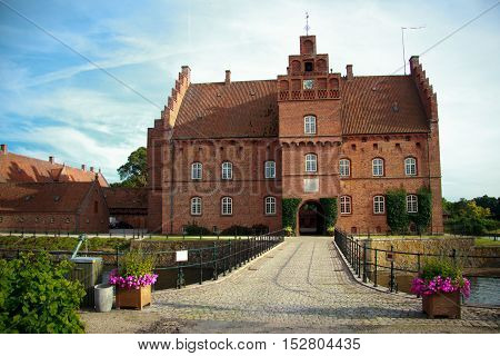 Beautiful Gisselfeld park palace and cloister, Denmark
