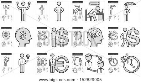 Business vector line icon set isolated on white background. Business line icon set for infographic, website or app. Scalable icon designed on a grid system.