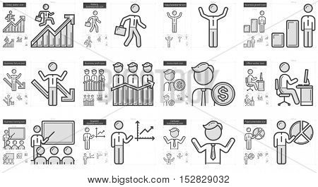 Business vector line icon set isolated on white background. Business line icon set for infographic, website or app. Scalable icon designed on a grid system.