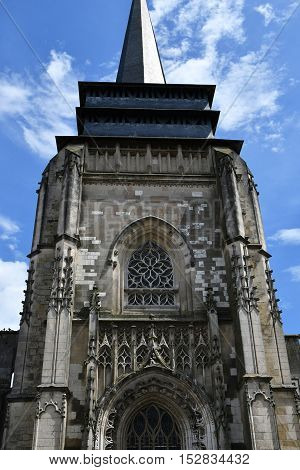 Neufchatel en Bray France - june 23 2016 : the Notre Damme church