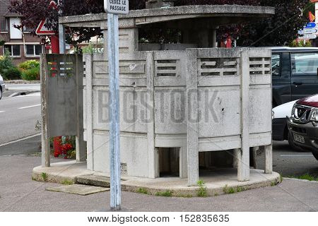 Neufchatel en Bray France - june 23 2016 : a public toilet