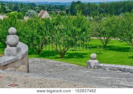 Saint Martin de Boscherville France - june 22 2016 : the Saint Georges abbey garden in Seine Maritime