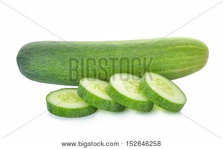 fresh cucumber isolated on the white background