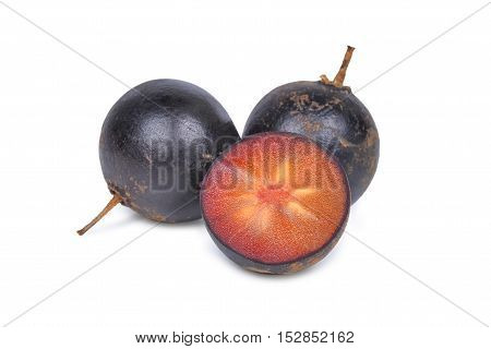 Flacourtia indica fruit isolated on white background