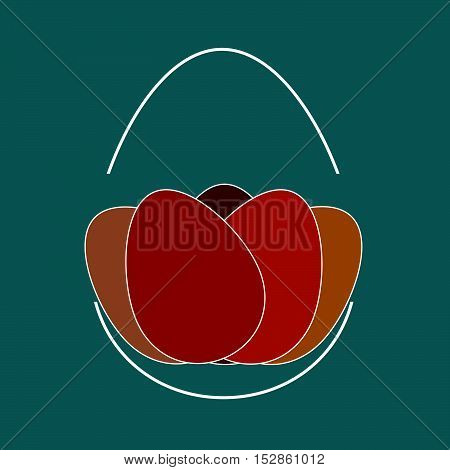 arrangement of painted eggs on blue background