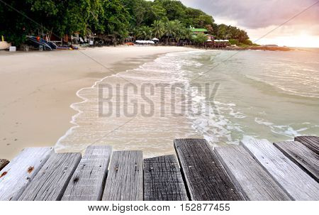 Sea Wooden Bridge In The Morning
