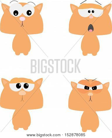 Funny cats. Vector illustration in Flat style