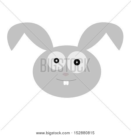 Editable vector illustration of a cute rabbit head cartoon on white background.