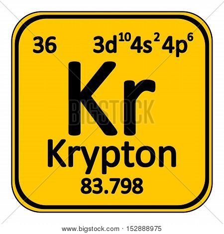 Periodic table element krypton icon on white background. Vector illustration.