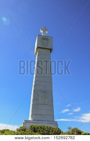 The Cross of Vasco da Gama monument at the Cape of Good Hope Nature Reserve, SECTIO of Table Mountain National Park in South Africa.