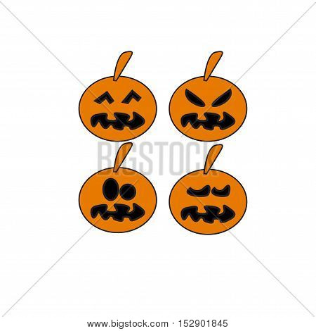 pumpkin four icons vector on white background