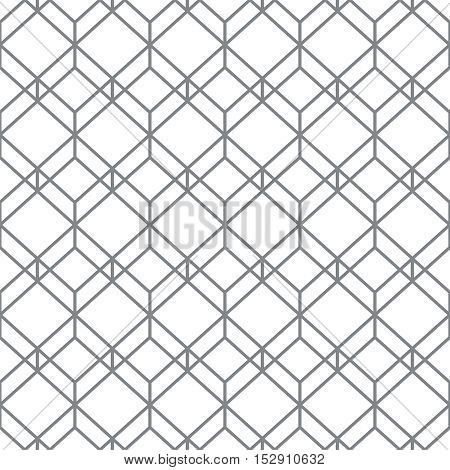 Monochrome seamless pattern. Modern stylish geometric texture with regularly repeating hexagons rhombuses. Vector element of graphic design