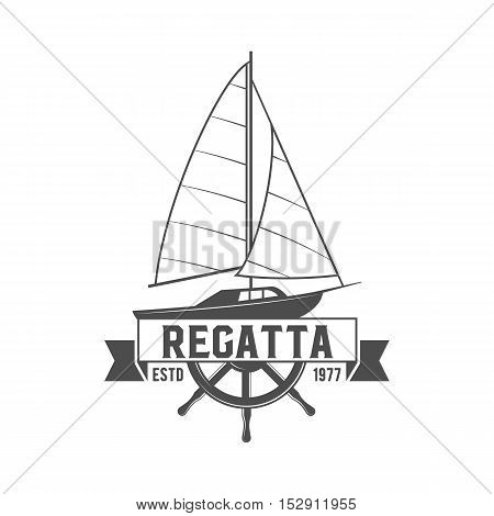 Vintage yacht club badge and logotype. Vintage retro nautical  emblem and label. Yackting logo