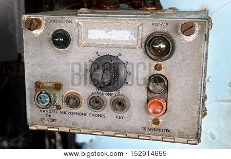 Old Radio On Warship At Museam
