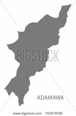 Adamawa Nigeria Map grey illustration high res