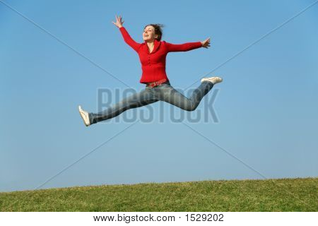 Springen meisje