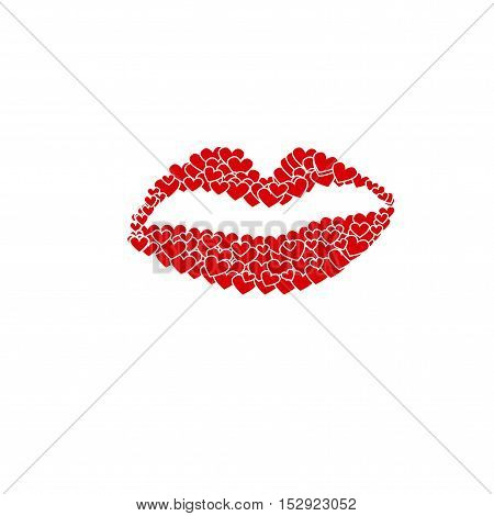 mouth love vector valentine on white background