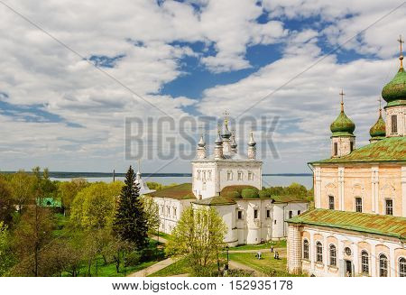 Panoramic view of the Goritsky Monastery of Dormition is a Russian Orthodox monastery in Pereslavl-Zalessky Russia. Golden Ring of Russia.