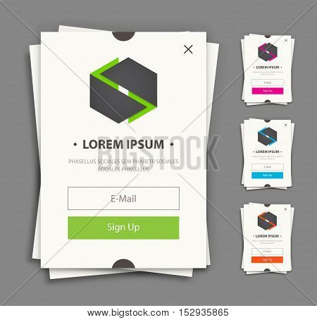 Subscribe web forms. Vector flat style illulstration.