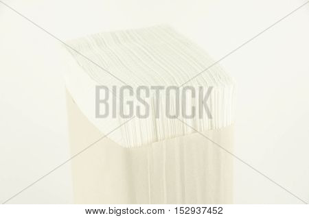 Paper napkins. Stand. Horizontal photo, white background
