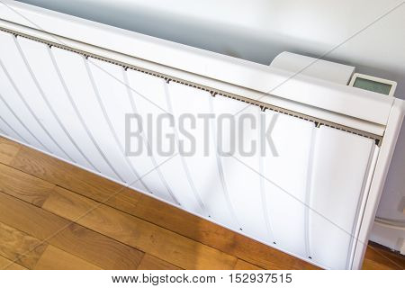 Closeup Of Modern Radiator With Digital Temperature