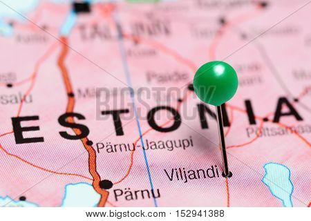 Viljandi pinned on a map of Estonia
