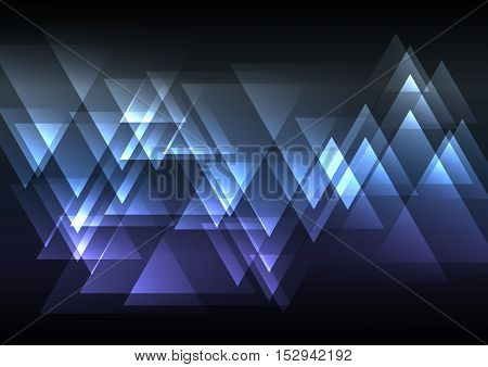 blue and violet abstract triangle overlap background