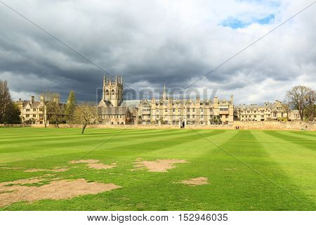 Merton College in Oxford University, Oxford, Oxfordshire, United kingdom. Photo taken from a public access ground