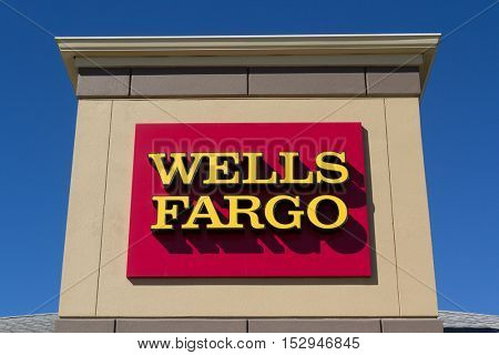 JACKSONVILLE, FL-OCTOBER 22, 2016: A Wells Fargo Bank branch sign in Jacksonville, Florida. Wells Fargo & Company was founded in 1929 and currently has 9,000 bank branches in 39 states.