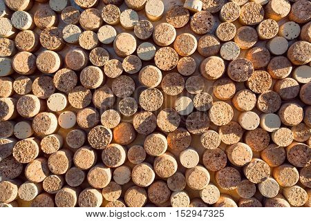 Shadow on the backgrounds of of wine corks. Texture of cork.