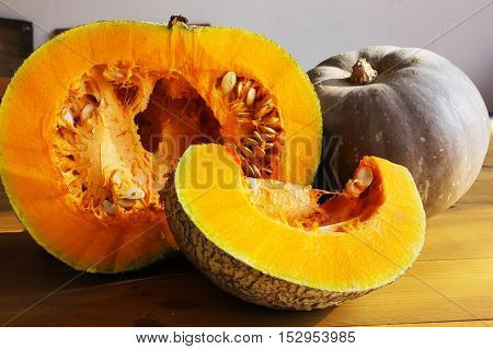 Ripe Pumpkin With Seeds