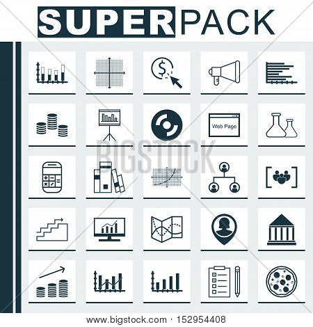 Set Of 25 Universal Editable Icons. Can Be Used For Web, Mobile And App Design. Includes Icons Such