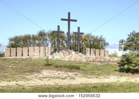 BALTIYSK RUSSIA - September 18.2008: Military burial of a foreign state. Cemetery of German soldiers and officers who died during the World War II