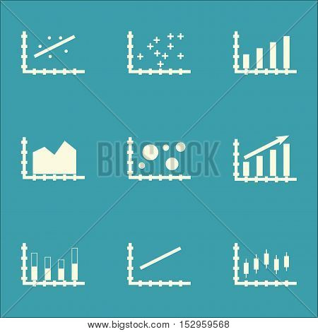 Set Of Graphs, Diagrams And Statistics Icons. Premium Quality Symbol Collection. Icons Can Be Used F
