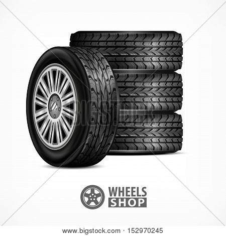 Rubber Wheels On White