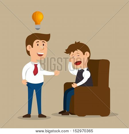 men treat ment spychology idea design vector illustration eps 10