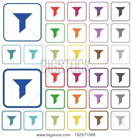 Filter color icons in flat rounded square frames. Thin and thick versions included.