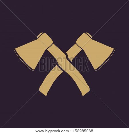 The crossed axes icon. Axe and hack symbol. Flat Vector illustration