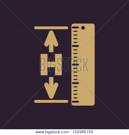 The height icon. Altitude, elevation, level, hgt symbol Flat Vector illustration