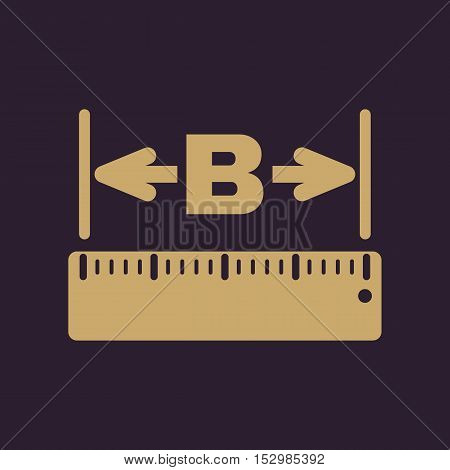 The width icon. Measurement and ruler symbol. Flat Vector illustration