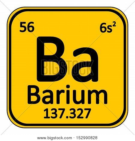 Periodic table element barium icon on white background. Vector illustration.